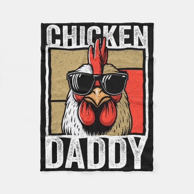 Hähnchen Daddy Hahn Farmer Lustiger Vatertag Für Fleecedecke (Vorderseite)