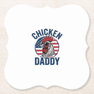 Hähnchen Daddy Hahn Vintage Patriotisches Hemd Des Untersetzer
