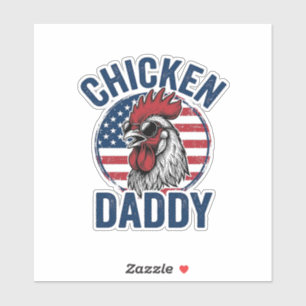 Hähnchen Daddy Hahn Vintage Patriotisches Shirt De Aufkleber