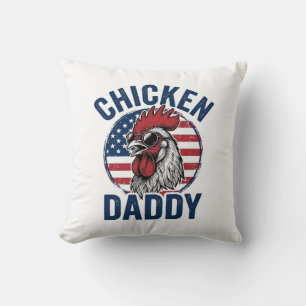 Hähnchen Daddy Hahn Vintage Patriotisches Shirt De Kissen