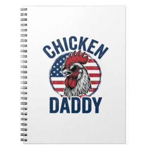 Hähnchen Daddy Hahn Vintage Patriotisches Shirt De Notizblock