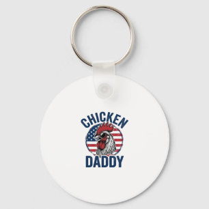 Hähnchen Daddy Hahn Vintage Patriotisches Shirt De Schlüsselanhänger