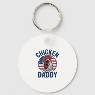Hähnchen-Daddy-Hahn Vintage-Patriotismus-Shirt Des Schlüsselanhänger