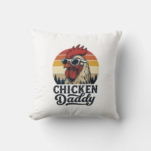 Hähnchen-Daddy-Hahn Vintage-Sonnenuntergang-Vektor Kissen