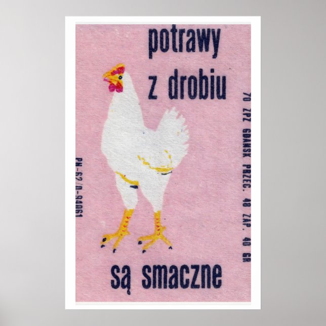 Hähnchen essen ist lecker - Matchbox-Druck Poster (Vorne)