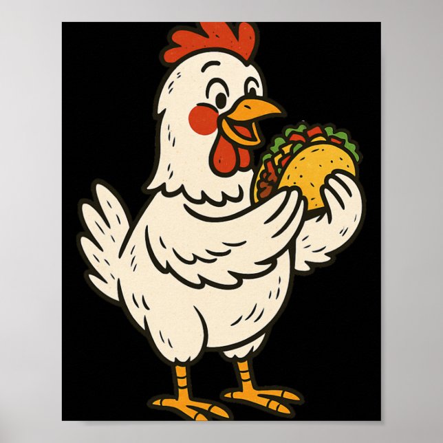 Hähnchen essender Taco _1  Poster (Vorne)