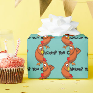 Hähnchen, Funny Brown Rooster Cartoon Taunt Geschenkpapier