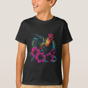Hähnchen Hawaiianische Blumen Hahn Kauai Hawaii Vi T-Shirt