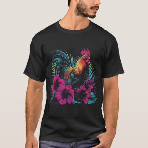 Hähnchen Hawaiianische Blumen Hahn Kauai Hawaii Vi T-Shirt