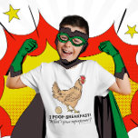 Hähnchen Kacke Frühstück Funny Illustration T-Shirt<br><div class="desc">Hähnchen Kacke Frühstück Funny Design mit einem braunen Huhn / Henne, die ein braunes Ei gelegt. "Ich Kackte Frühstück! Was ist deine Supermacht?" Hühner haben, wie alle Vögel, einen Single, der als Cloaca bezeichnet wird, durch den sie Eier ausscheiden, sich paaren und legen. Man könnte also sagen, dass Eier aus...</div>