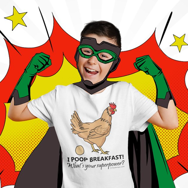 Hähnchen Kacke Frühstück Funny Illustration T-Shirt (Von Creator hochgeladen)
