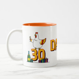 Hähnchen Lover Geburtstag 30. Hen Pet Poultry Zweifarbige Tasse