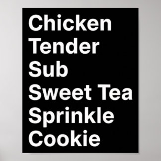 Hähnchen, Menu Manifesto Chicken Tender Sub Sweet  Poster