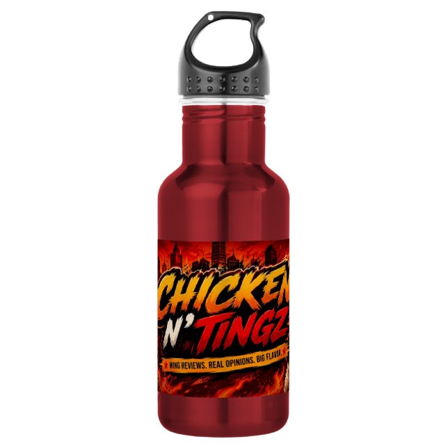 Hähnchen N' Tingz Edelstahlflasche (Vorderseite)