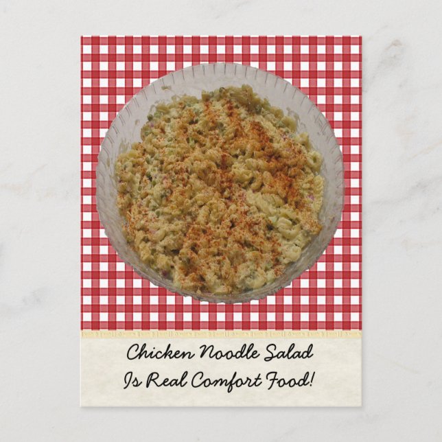 Hähnchen-Nudel-Salat-Postkarte Postkarte (Vorderseite)