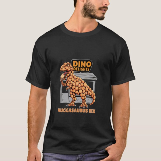 Hähnchen-Nugget-Dinosaurier T Rex Nuggasaurus Rex  T-Shirt (Vorderseite)