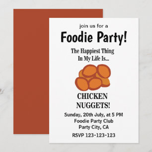 Hähnchen-Nugget-Fast-Food-Foodie-Party Einladung