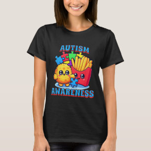 Hähnchen-Nugget- und Pommes-frites-Autismus-Bewuss T-Shirt