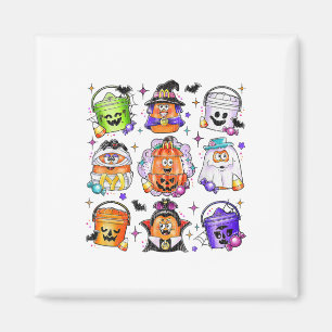 Hähnchen-Nuggets Kürbis Halloween 90er Vintage Magnet