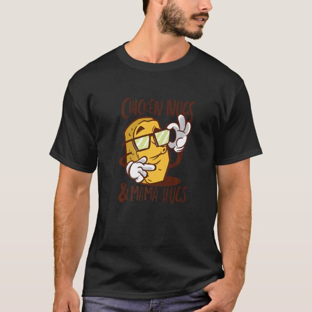 Hähnchen-Nuggets & Mama-Umar-mungen  Hühner-Eier E T-Shirt (Vorderseite)