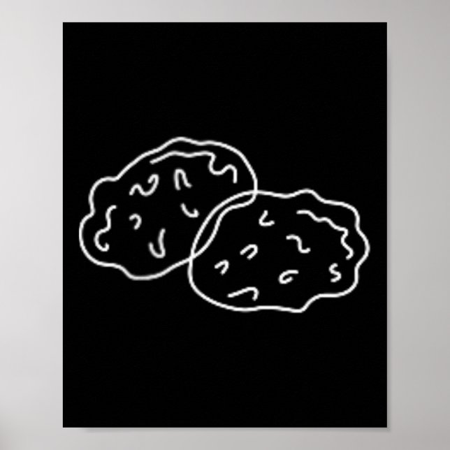 Hähnchen-Nuggets Minimalistischer Dge-Patch Line A Poster (Vorne)