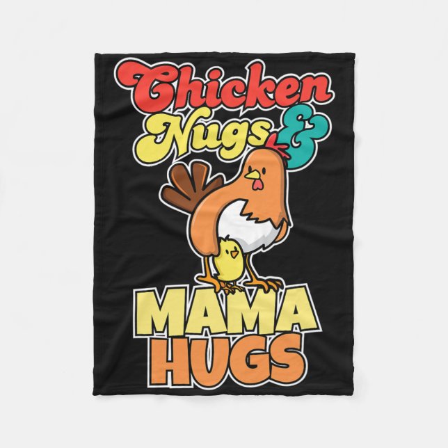 Hähnchen-Nuggets und Mama-Umarmen Lustiger Muttert Fleecedecke (Vorderseite)