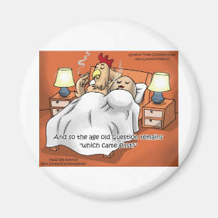 Hähnchen oder Ei kam 1. Funny Gifts & T-Shirts Magnet
