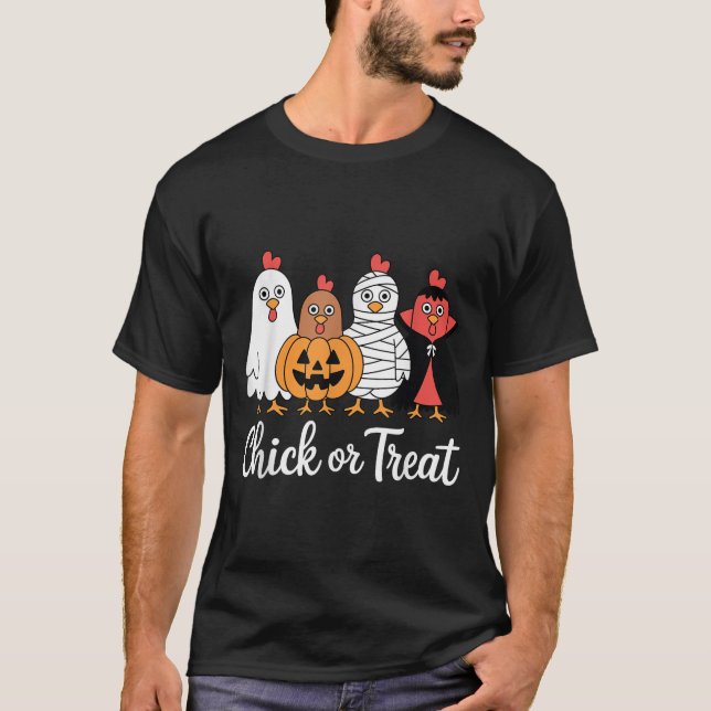 Hähnchen oder Leckereien Halloween T-Shirt (Vorderseite)