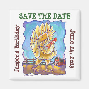 Hähnchen Party Center Magnet