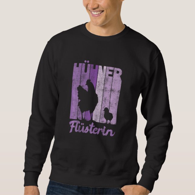 Hähnchen Retro Hühner flüstern Bauer Hühnchen Sweatshirt (Vorderseite)
