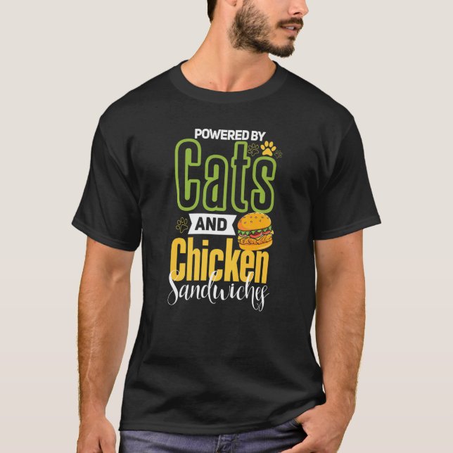 Hähnchen-Sandwich   Katze  Chicken Burger T-Shirt (Vorderseite)