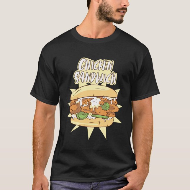 Hähnchen-Sandwich-Sandwich-Burger T-Shirt (Vorderseite)