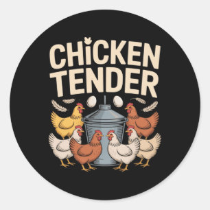 Hähnchen Tender Lustiger Hühnerbauer Pun Humor Runder Aufkleber