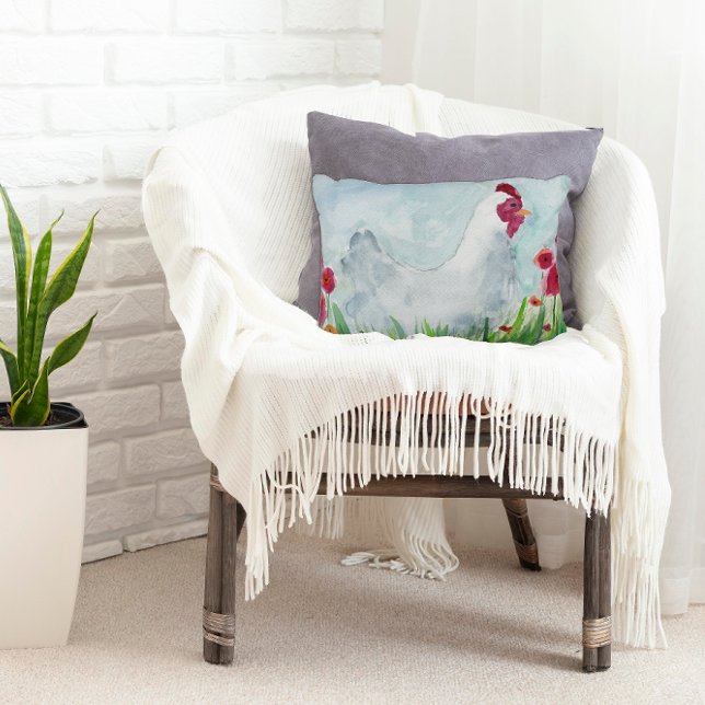 Hähnchen und Blume Dekokissen (Von Creator hochgeladen)