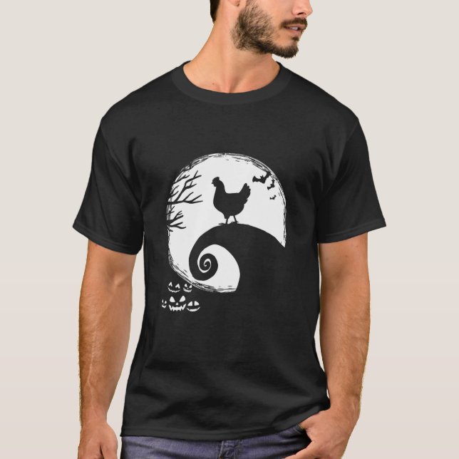 Hähnchen und Mond Halloween-Kostüm T-Shirt (Vorderseite)