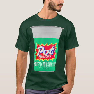 Hähnchen- und Pilz-Pot-Nudel-Design T-Shirt