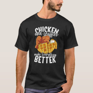 Hähnchen und Waffeln Brunch Essen T-Shirt