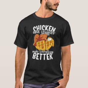 Hähnchen und Waffeln Brunch Essen T-Shirt