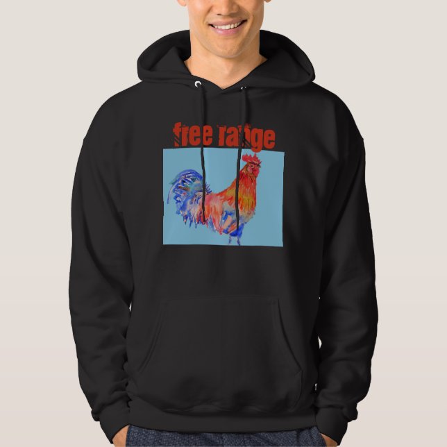 Hähnchen-Wasserfarbenrooster-Hähnchen Hoodie (Vorderseite)