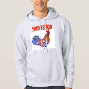 Hähnchen-Wasserfarbenrooster-Hähnchen Hoodie