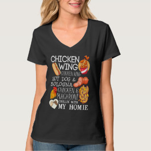 Hähnchen Wing Chicken Wing Song Lyric Hotdog Bolog T-Shirt