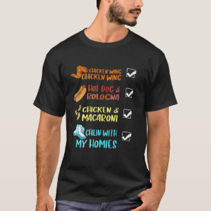 Hähnchen Wing Hot Dog Fast Food vorhanden T-Shirt