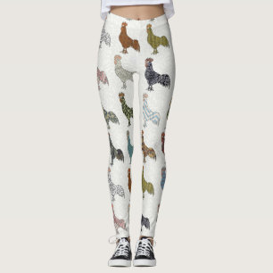 Hähnchenbauernhof mit farbigen Mustern Leggings