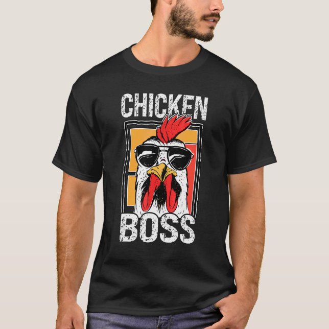 Hähnchenboss Cooler Hahn Für Landwirte Oder Bauern T-Shirt (Vorderseite)