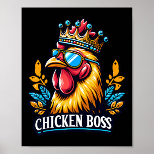 Hähnchenboss mit Krone  Poster