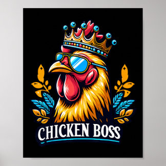 Hähnchenboss mit Krone  Poster