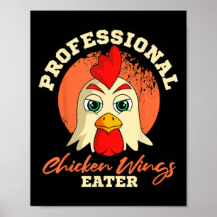 Hähnchenflügel-Esser Retro Vintage Barbeque Buffal Poster