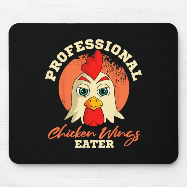 Hähnchenflügel-Esser Retro Vintage Byrbeque Buffal Mousepad (Vorne)