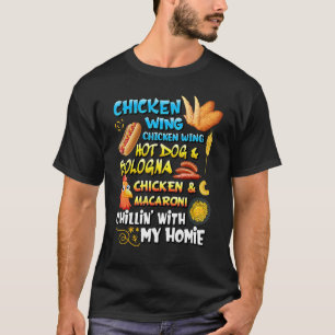 Hähnchenflügel Hähnchenflügel Hot Dog und Bologna- T-Shirt