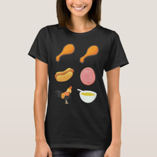Hähnchenflügel Hot Dog Bologna und Makaroni Essen T-Shirt